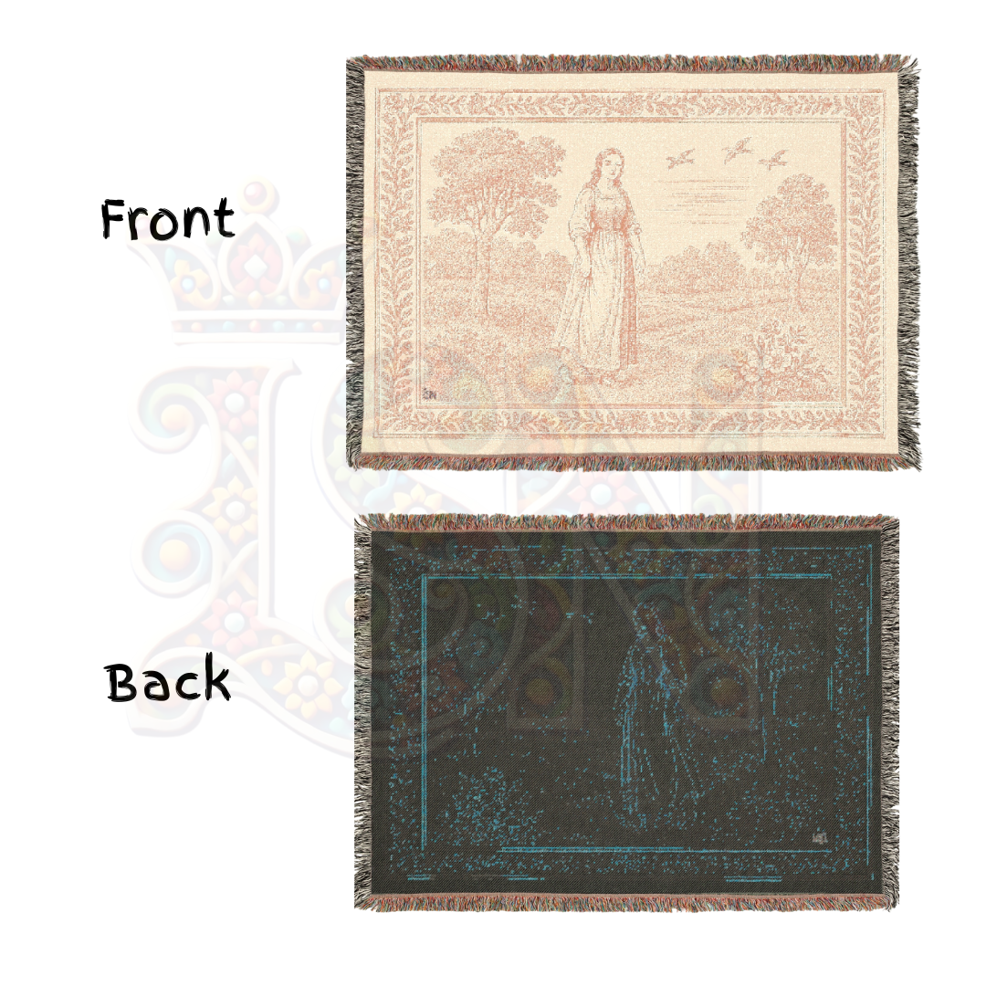 French Country Woven Blanket – Country Walk Serene Throw, Cozy Gift Home Decor