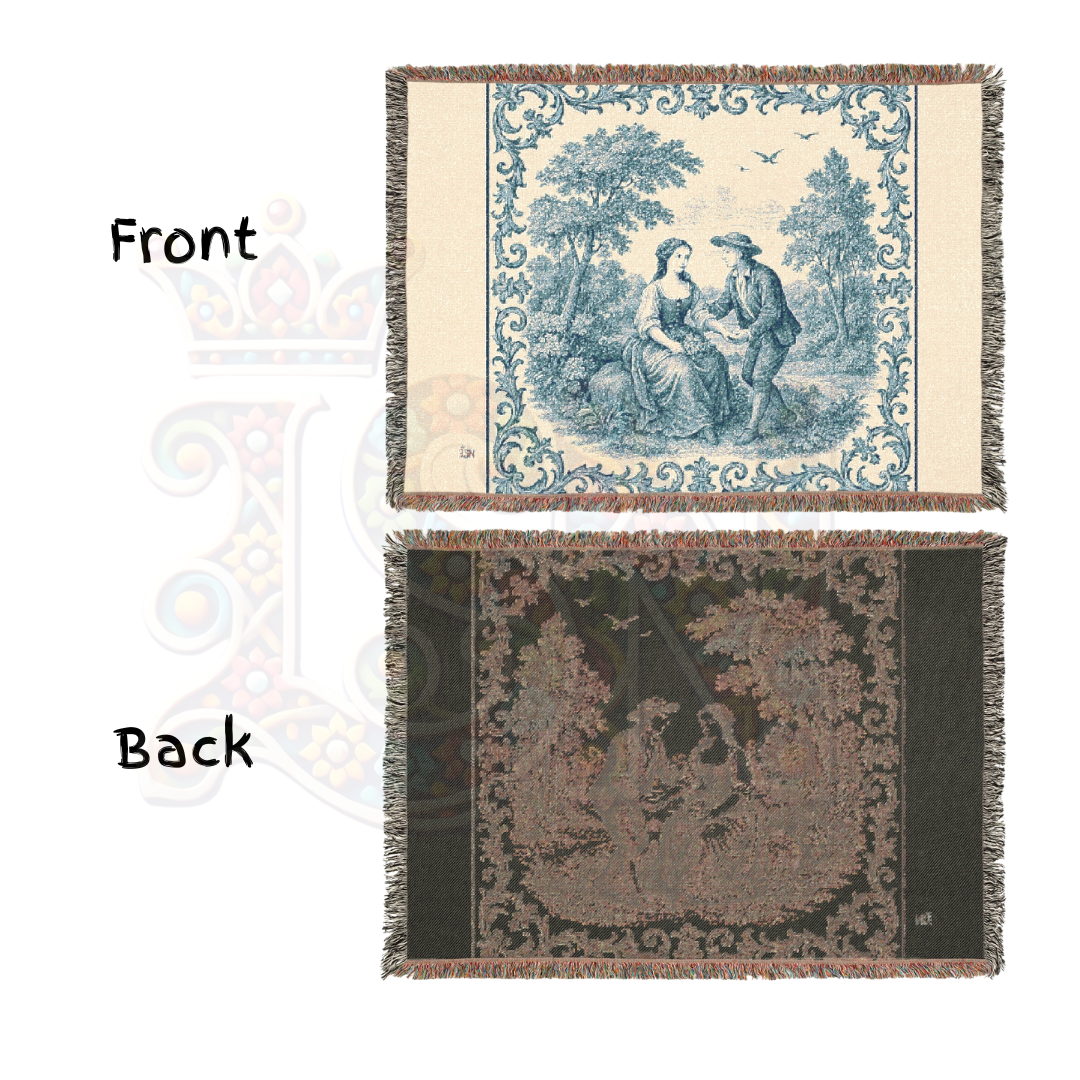 French Country Woven Blanket – Gentle Proposal Romantic Throw, Cozy Gift Home Decor