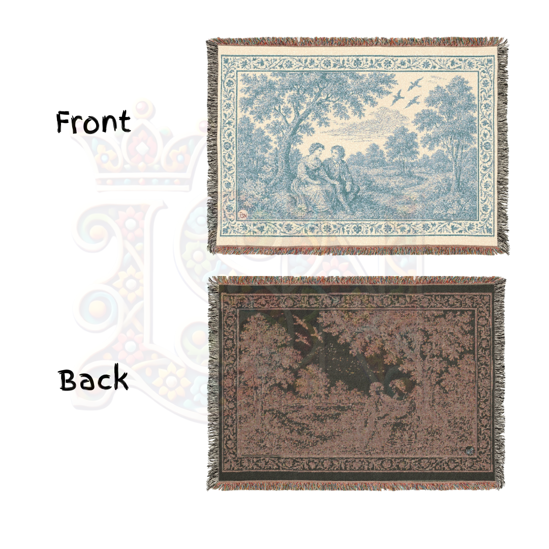 French Country Woven Blanket – Whispered Promise Romantic Throw, Cozy Gift Home Decor