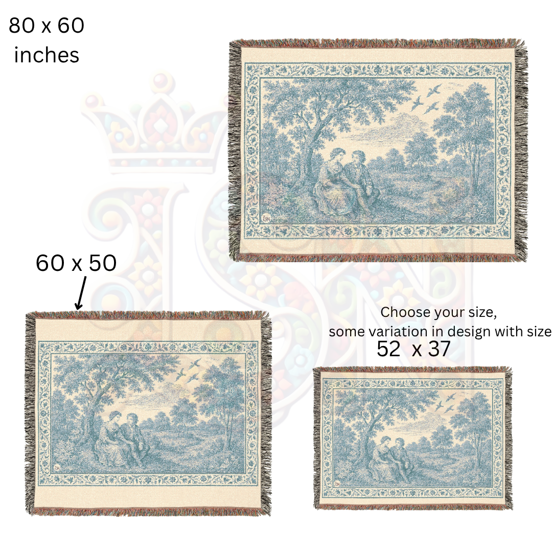 French Country Woven Blanket – Whispered Promise Romantic Throw, Cozy Gift Home Decor