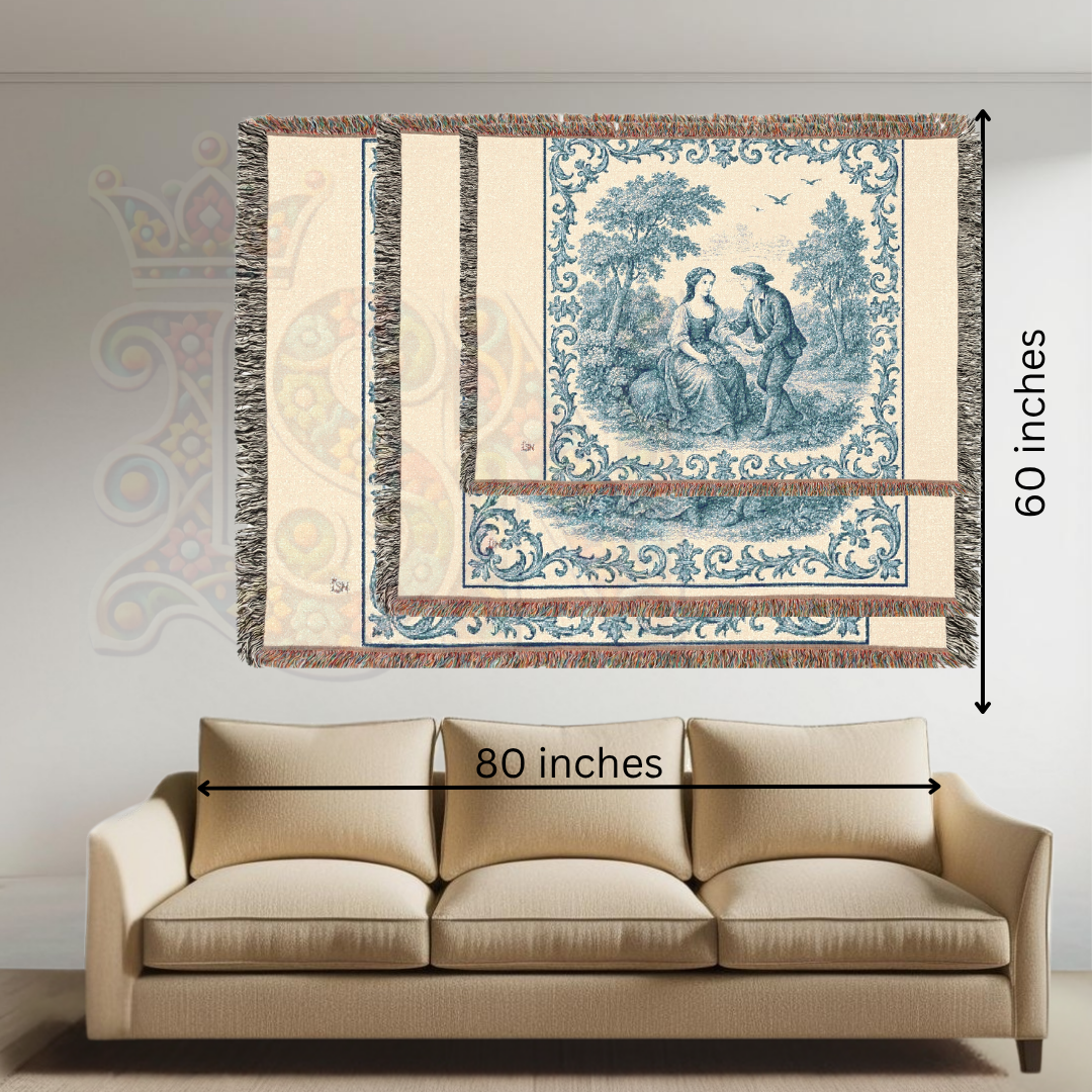 French Country Woven Blanket – Gentle Proposal Romantic Throw, Cozy Gift Home Decor