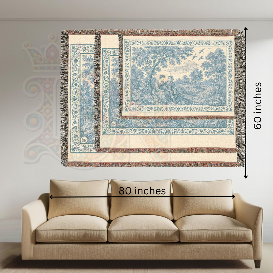French Country Woven Blanket – Whispered Promise Romantic Throw, Cozy Gift Home Decor
