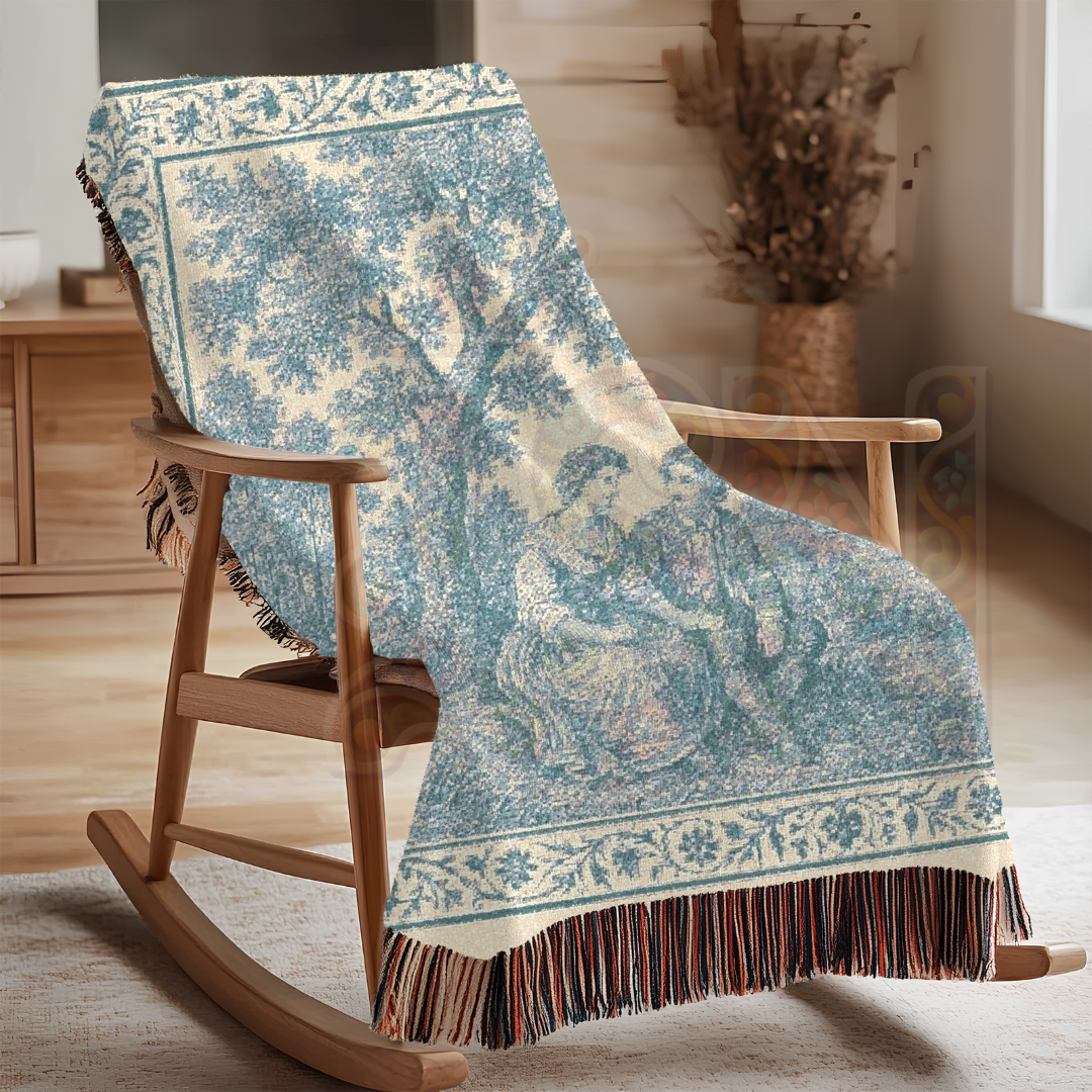 French Country Woven Blanket – Whispered Promise Romantic Throw, Cozy Gift Home Decor