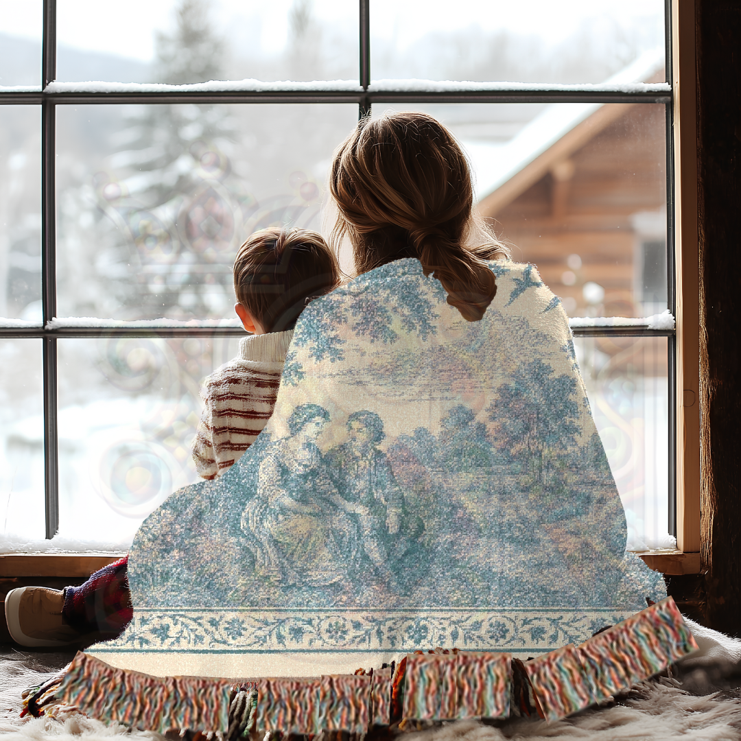French Country Woven Blanket – Whispered Promise Romantic Throw, Cozy Gift Home Decor