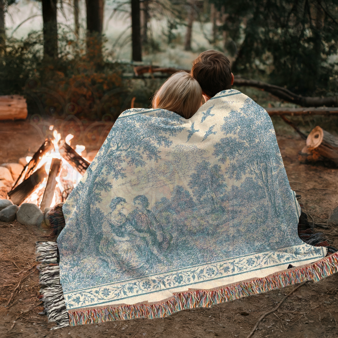 French Country Woven Blanket – Whispered Promise Romantic Throw, Cozy Gift Home Decor