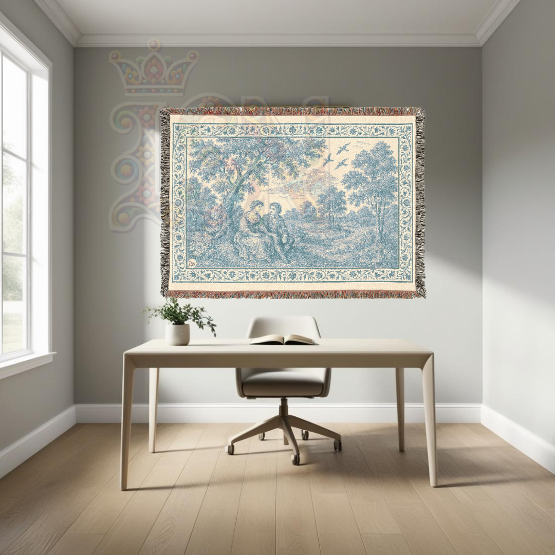 French Country Woven Blanket – Whispered Promise Romantic Throw, Cozy Gift Home Decor