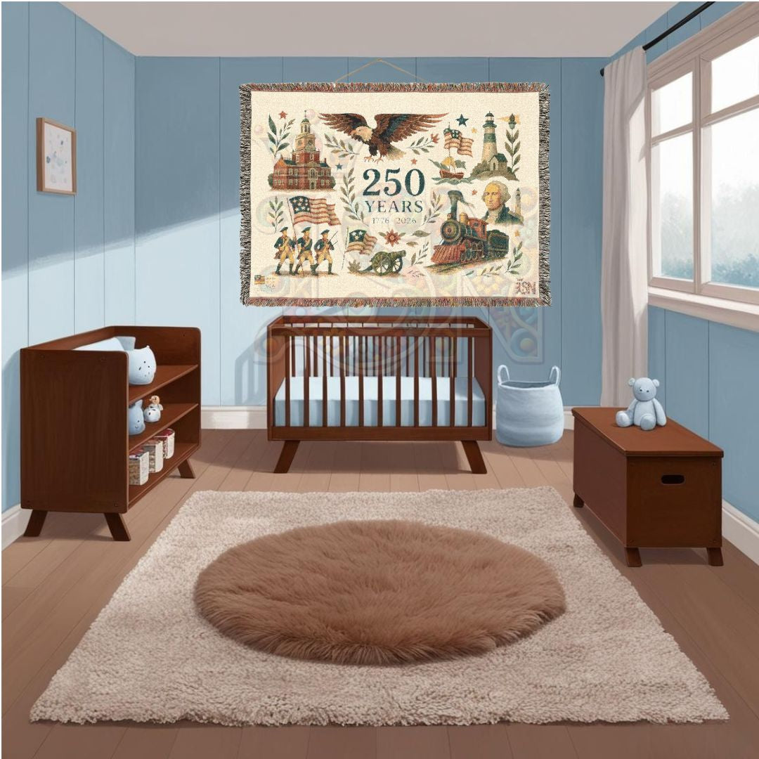 250 Years: The American Story – Commemorative Woven Tapestry Blanket