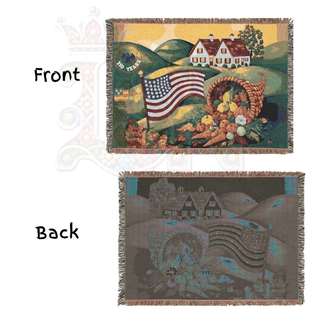 Harvest of Liberty – Americana Cornucopia Woven Throw Blanket