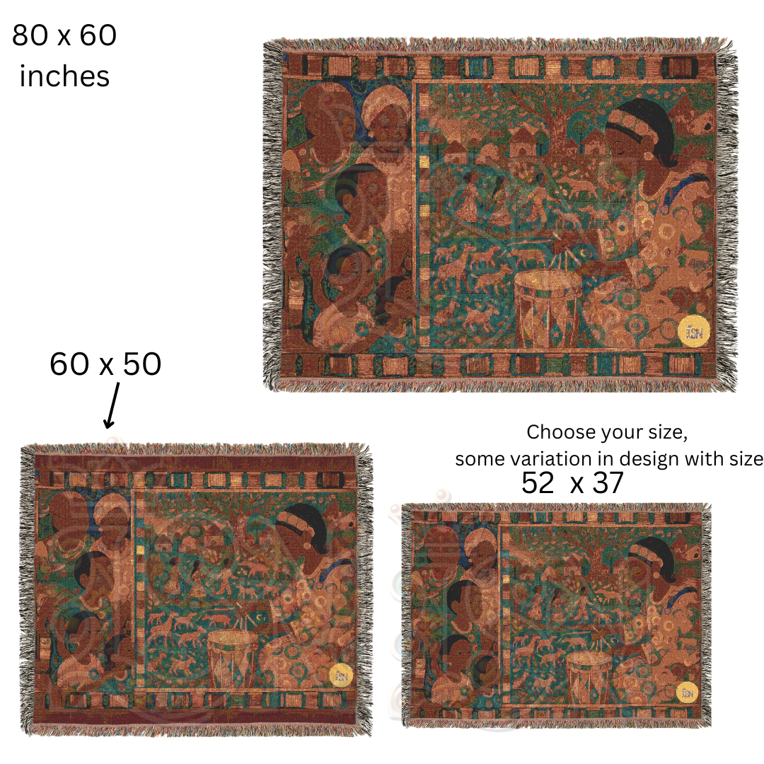 The Weaver’s Daughter African Folk Art Woven Blanket – Craft & Storytelling Heritage Throw, Meaningful Gift for Art Lovers