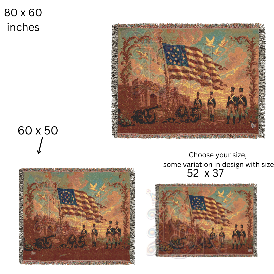 Fort McHenry & the Star-Spangled Banner – Woven Tapestry Throw, Patriotic Americana Blanket