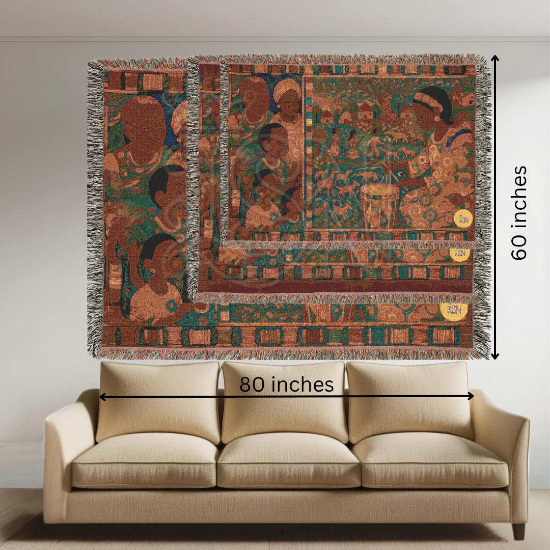 The Weaver’s Daughter African Folk Art Woven Blanket – Craft & Storytelling Heritage Throw, Meaningful Gift for Art Lovers