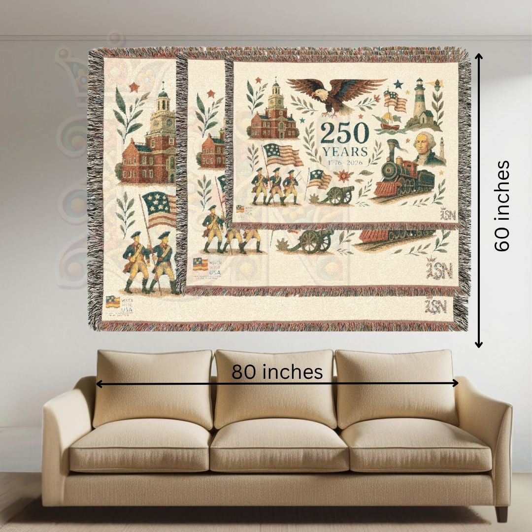 250 Years: The American Story – Commemorative Woven Tapestry Blanket