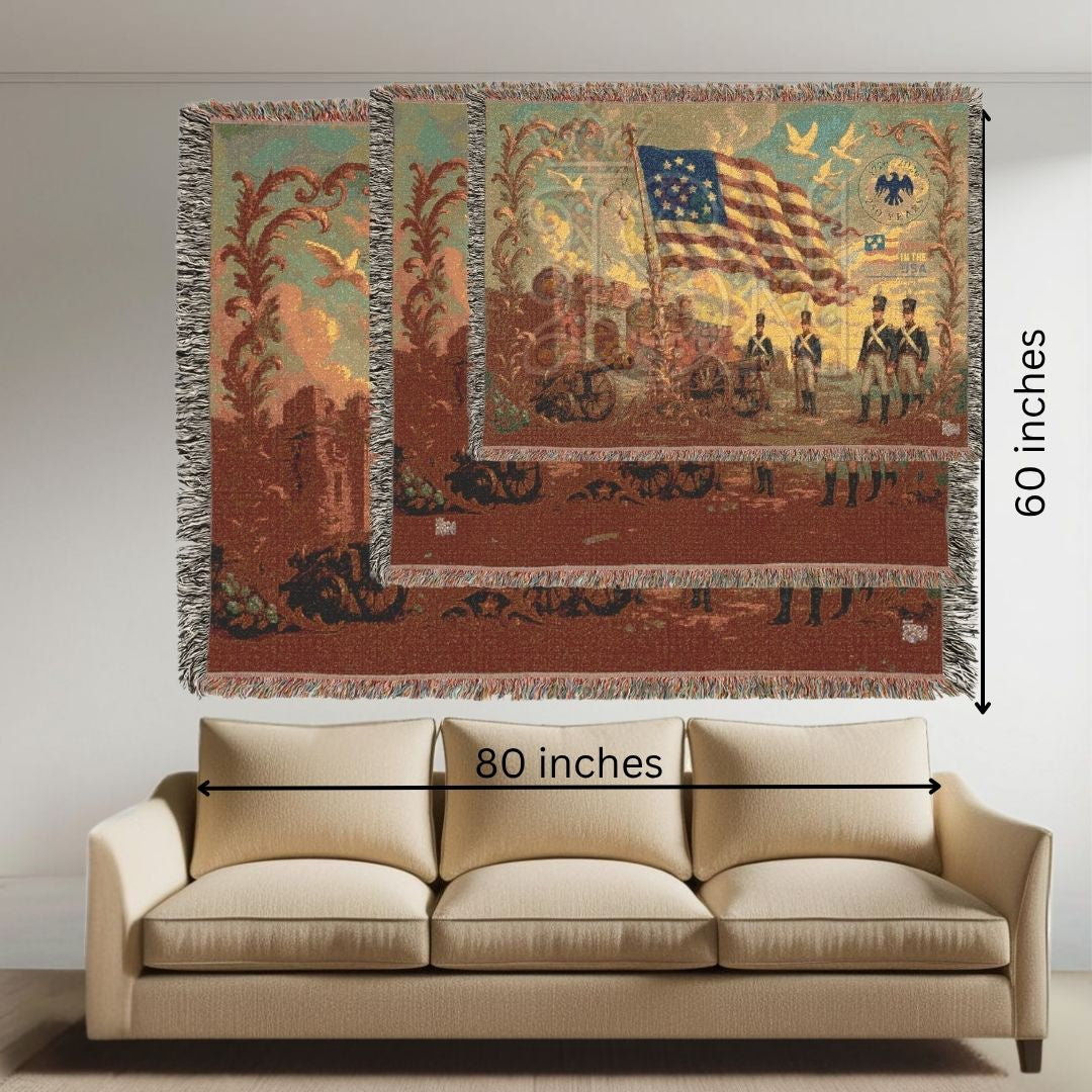 Fort McHenry & the Star-Spangled Banner – Woven Tapestry Throw, Patriotic Americana Blanket