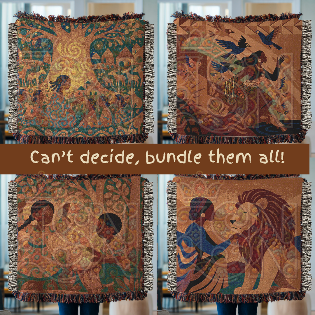 The Weaver’s Daughter African Folk Art Woven Blanket – Craft & Storytelling Heritage Throw, Meaningful Gift for Art Lovers