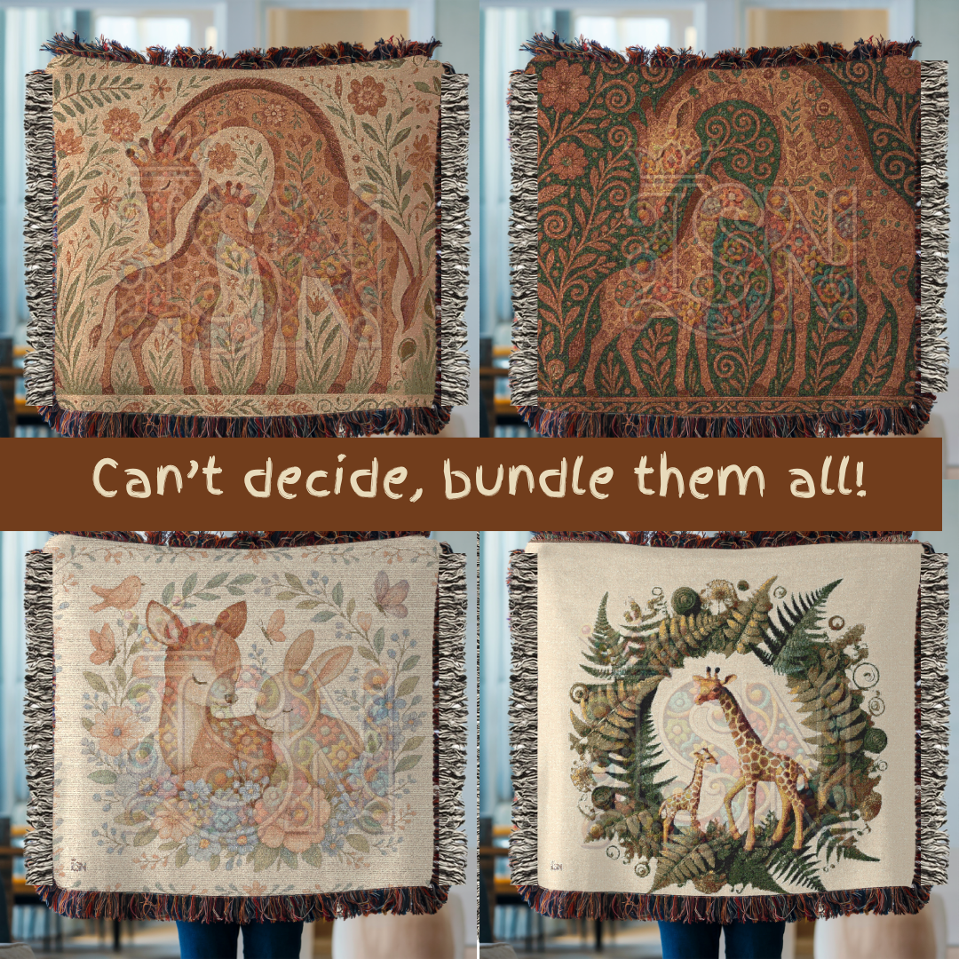 Tender Friends Nursery Gentle Deer & Bunny Floral Woven Blanket – Cozy 100% Cotton Baby Throw