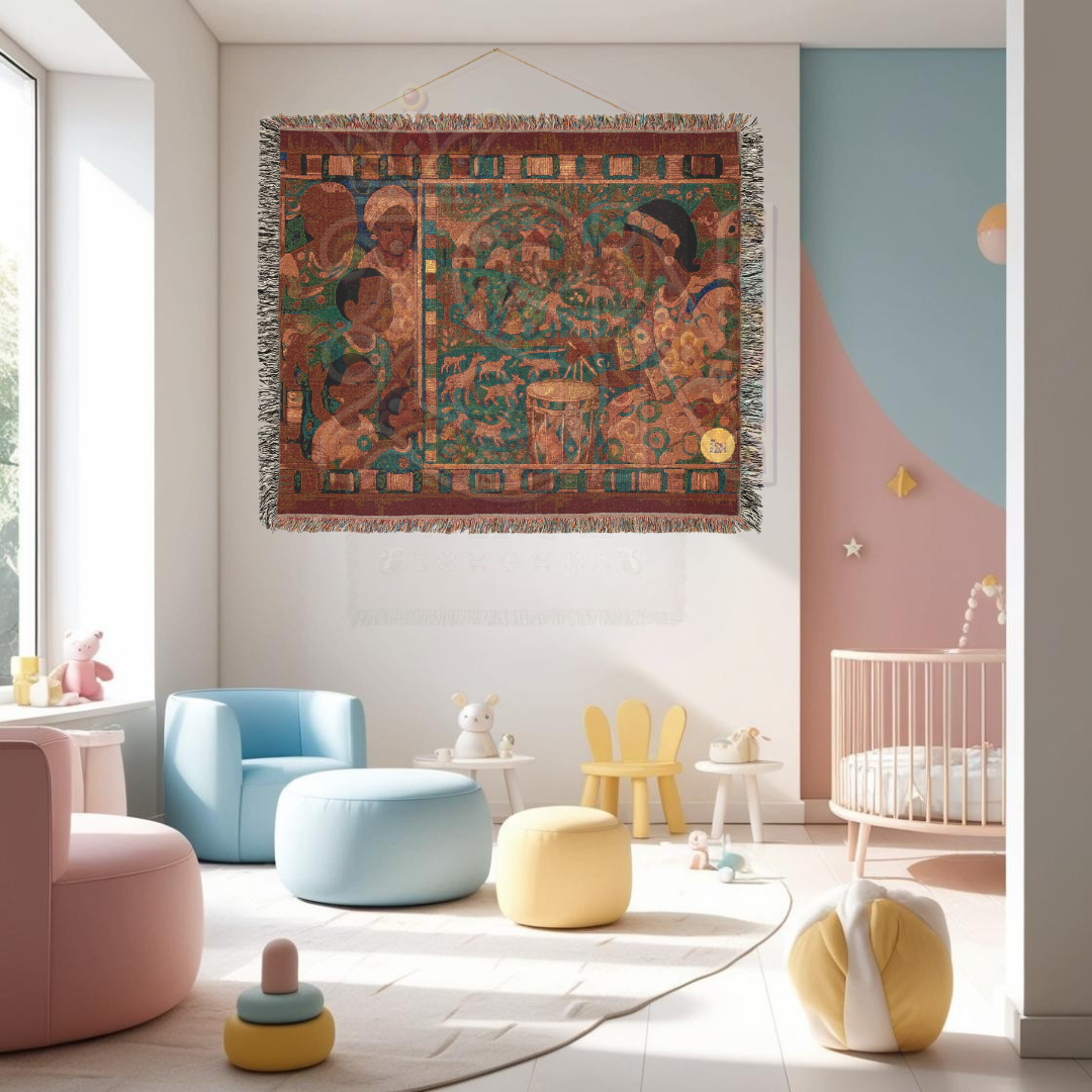The Weaver’s Daughter African Folk Art Woven Blanket – Craft & Storytelling Heritage Throw, Meaningful Gift for Art Lovers