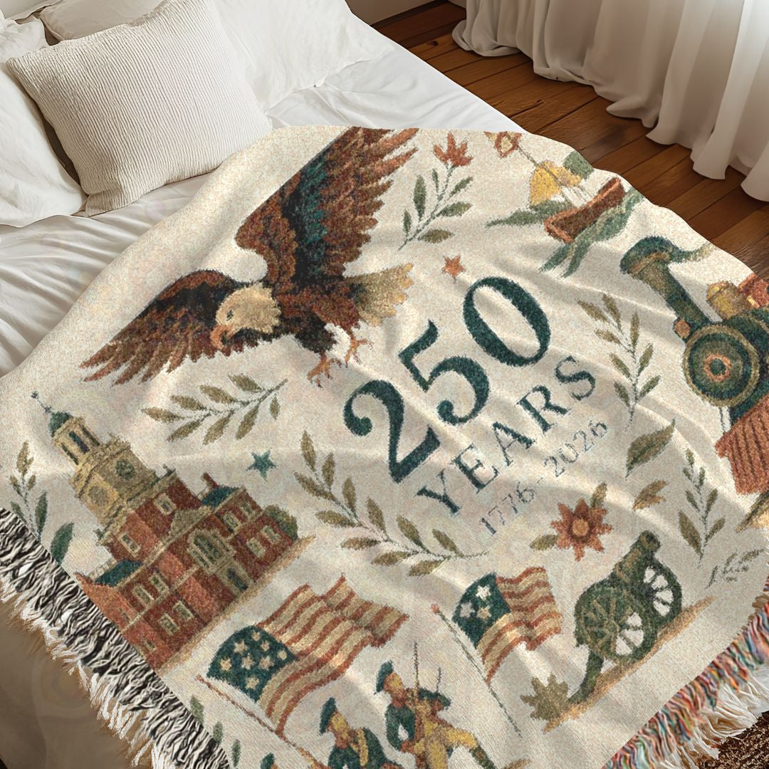 250 Years: The American Story – Commemorative Woven Tapestry Blanket