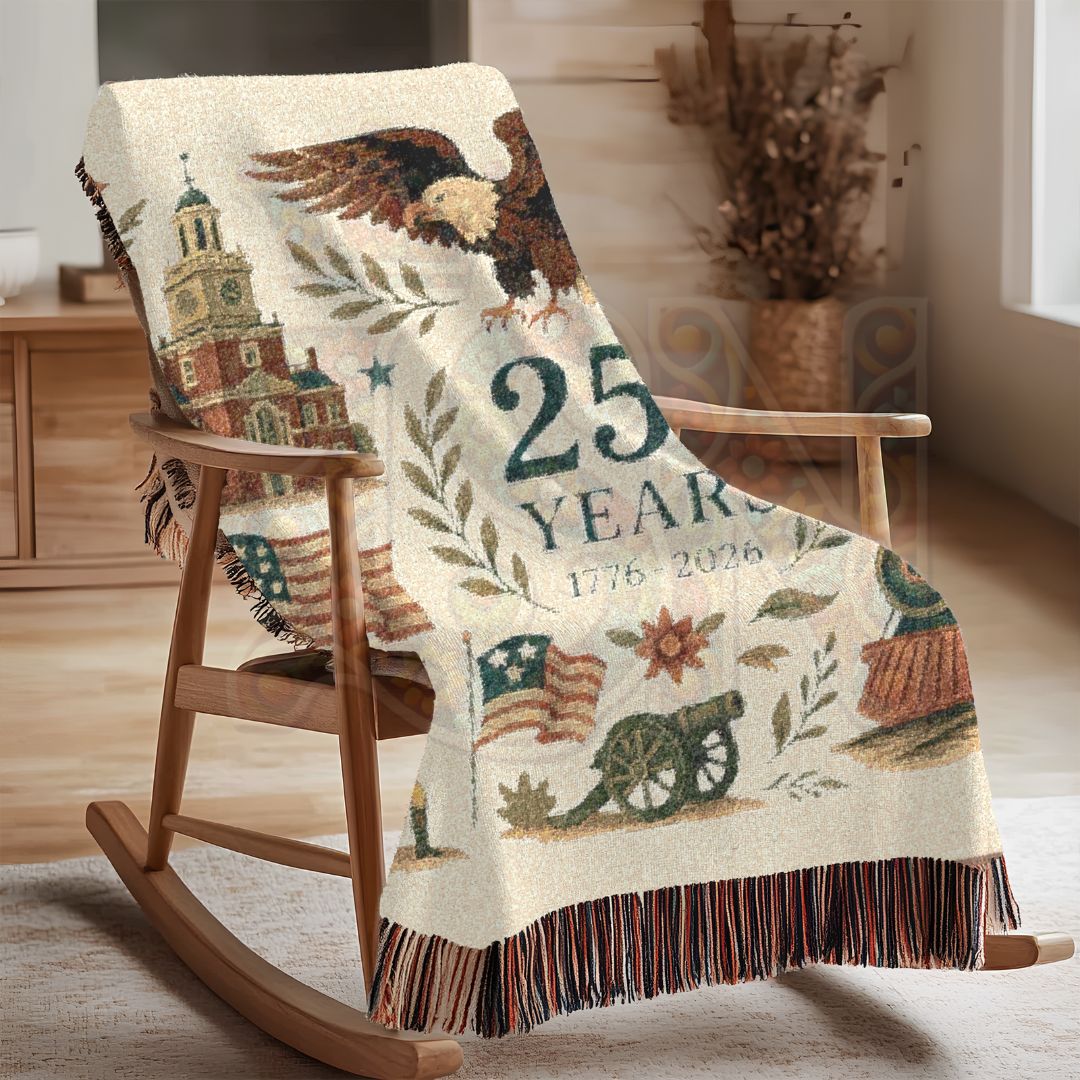 250 Years: The American Story – Commemorative Woven Tapestry Blanket
