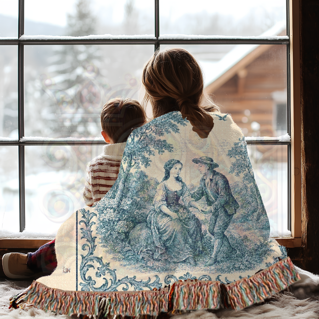 French Country Woven Blanket – Gentle Proposal Romantic Throw, Cozy Gift Home Decor