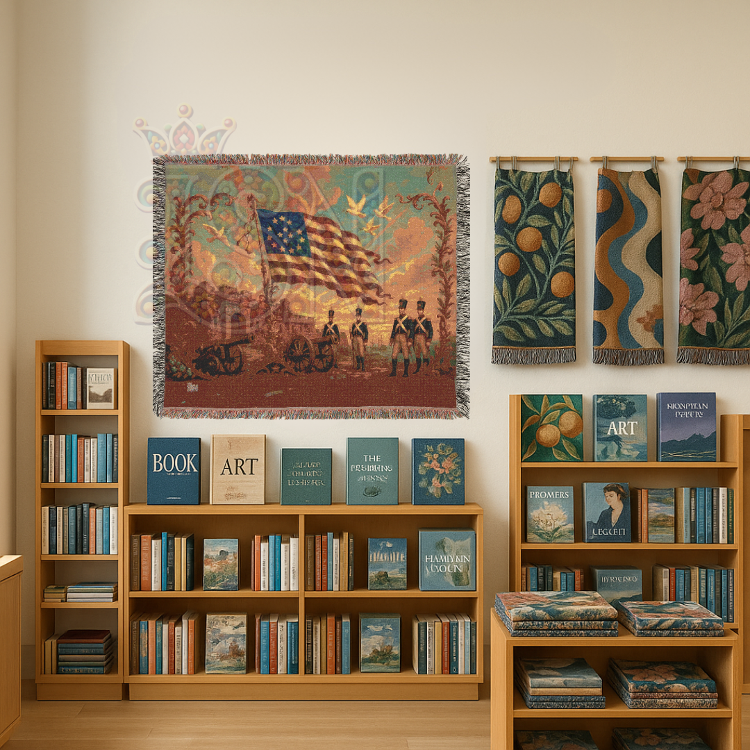 Fort McHenry & the Star-Spangled Banner – Woven Tapestry Throw, Patriotic Americana Blanket