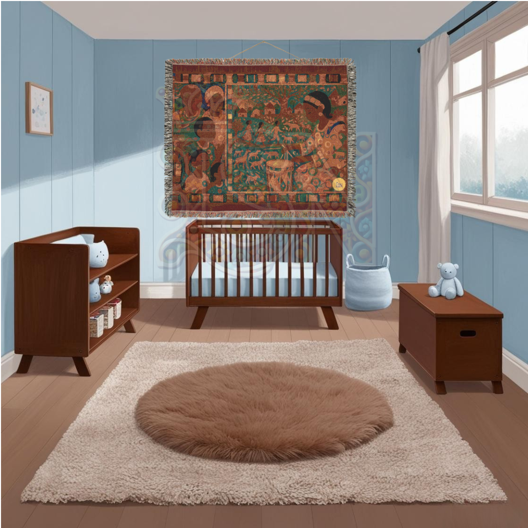 The Weaver’s Daughter African Folk Art Woven Blanket – Craft & Storytelling Heritage Throw, Meaningful Gift for Art Lovers