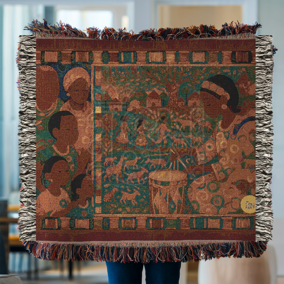 The Weaver’s Daughter African Folk Art Woven Blanket – Craft & Storytelling Heritage Throw, Meaningful Gift for Art Lovers