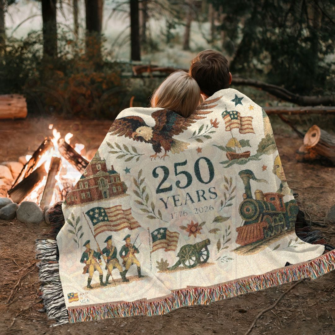 250 Years: The American Story – Commemorative Woven Tapestry Blanket