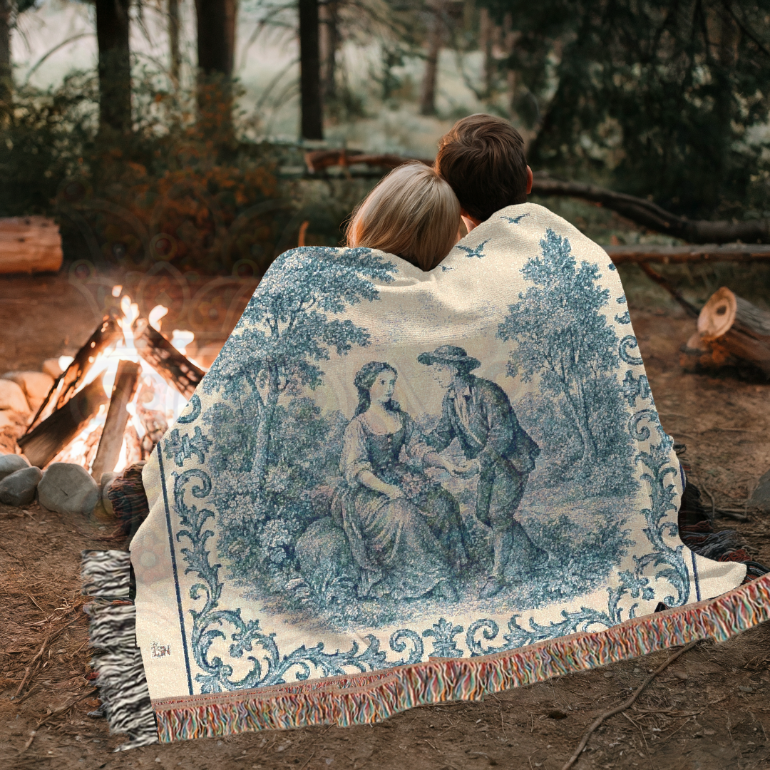 French Country Woven Blanket – Gentle Proposal Romantic Throw, Cozy Gift Home Decor
