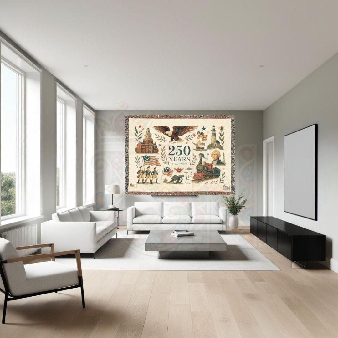 250 Years: The American Story – Commemorative Woven Tapestry Blanket