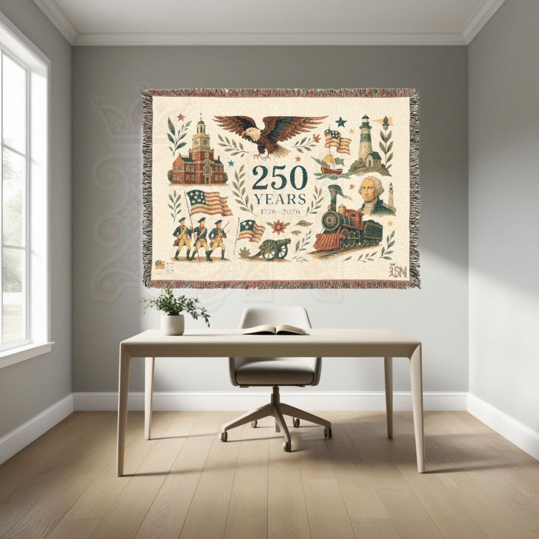 250 Years: The American Story – Commemorative Woven Tapestry Blanket