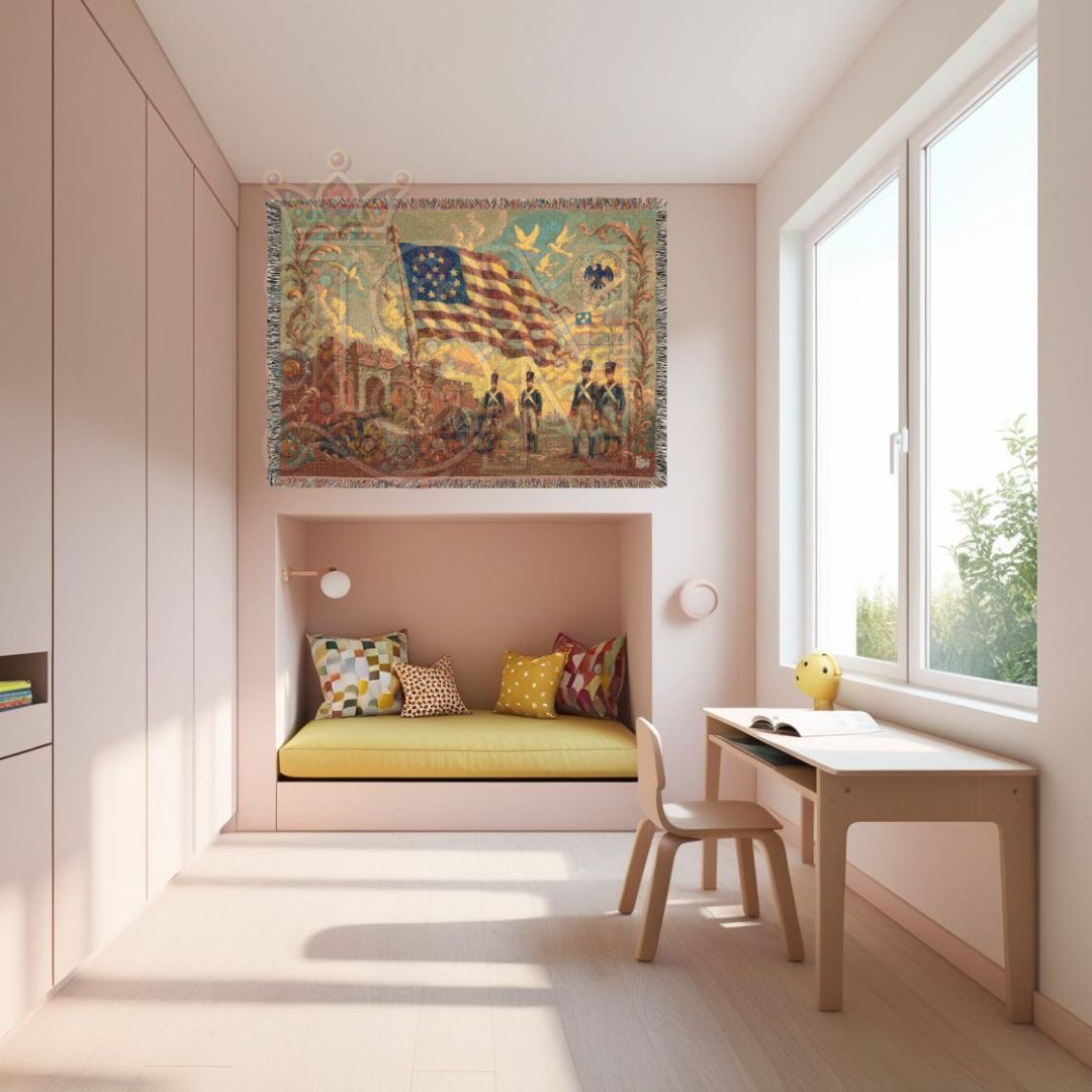 Fort McHenry & the Star-Spangled Banner – Woven Tapestry Throw, Patriotic Americana Blanket