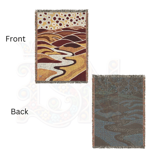 Abstract Earth-Inspired Woven Blanket – Tribal Artistry in Warm Organic Tones