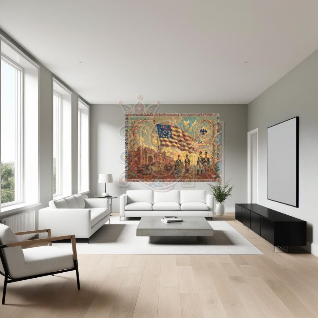 Fort McHenry & the Star-Spangled Banner – Woven Tapestry Throw, Patriotic Americana Blanket