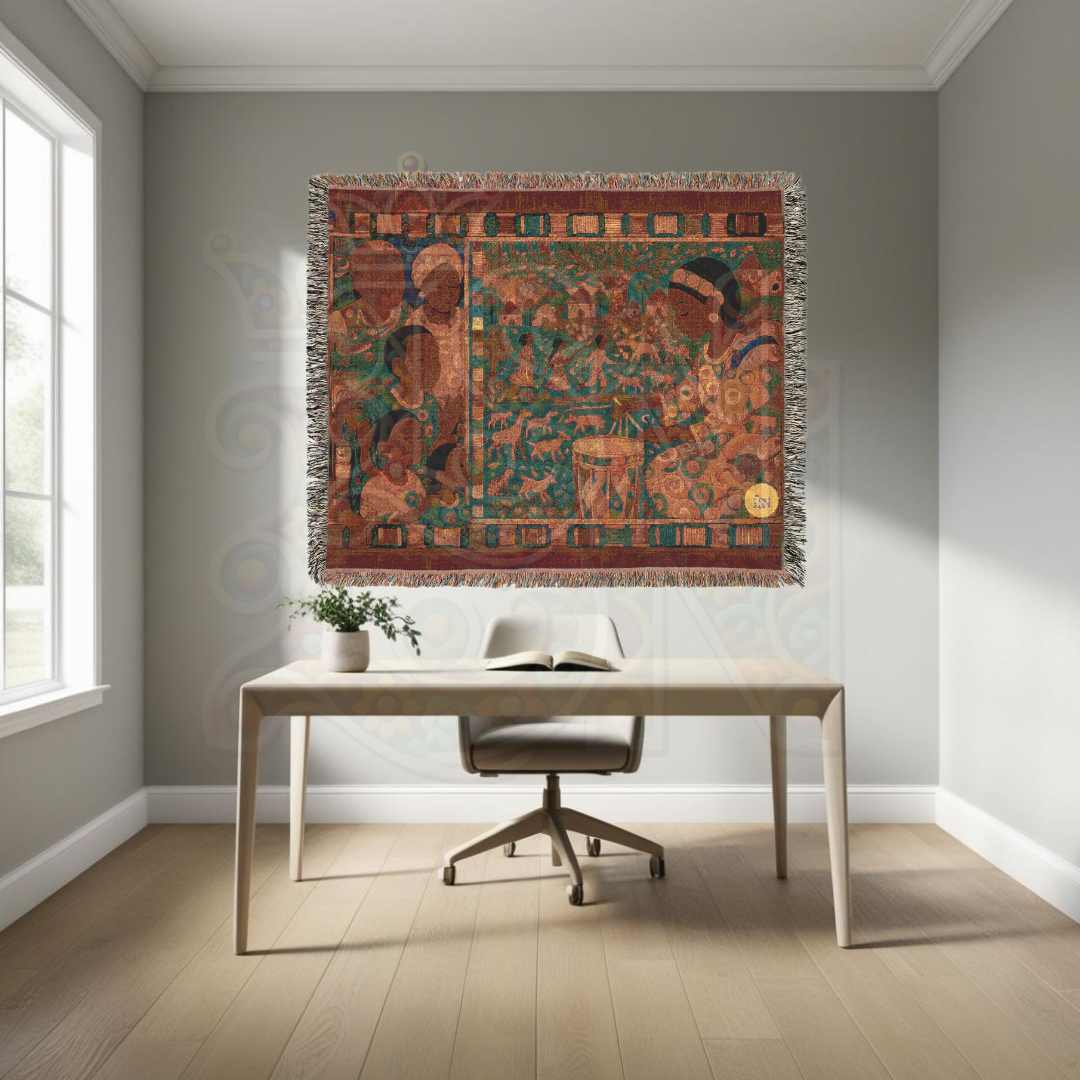 The Weaver’s Daughter African Folk Art Woven Blanket – Craft & Storytelling Heritage Throw, Meaningful Gift for Art Lovers