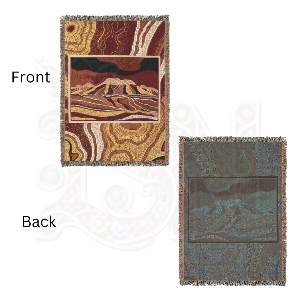Australian Tribal Design - Molten Earth Woven Blanket – Volcanic Flow Art in 100% Cotton