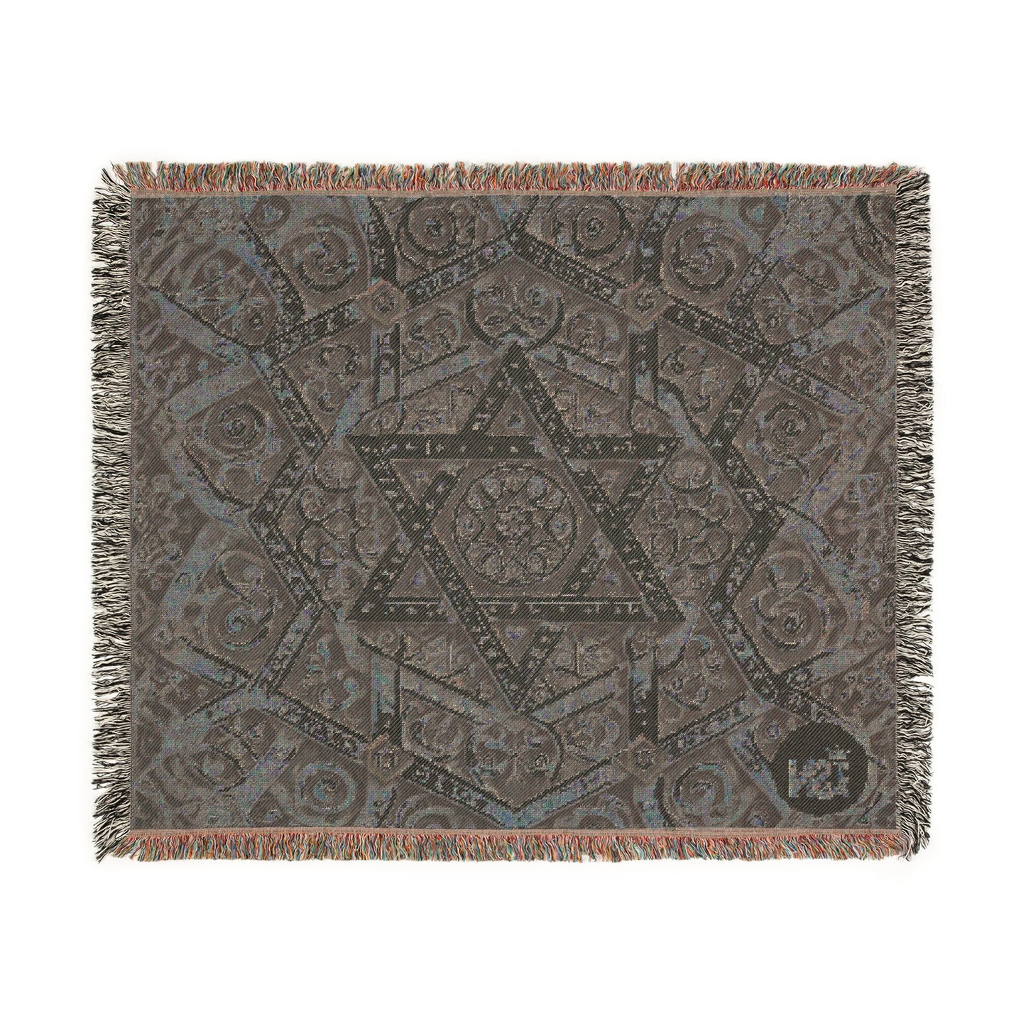 Star of David Geometric Woven Tapestry Blanket – Judaica Home Decor Throw, 100% Cotton, Heirloom Textile