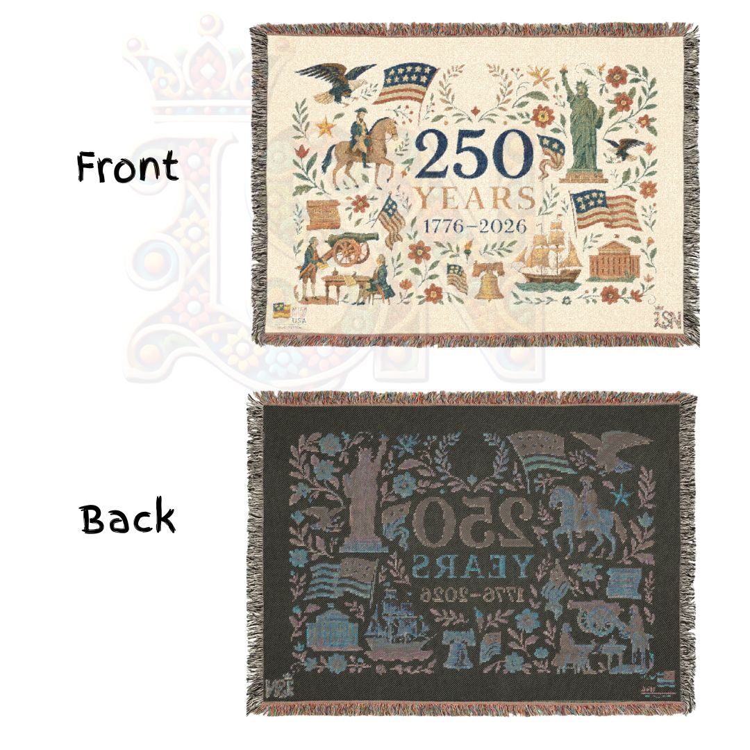 250 Years: The American Story – Commemorative Woven Tapestry Blanket with Lady Liberty