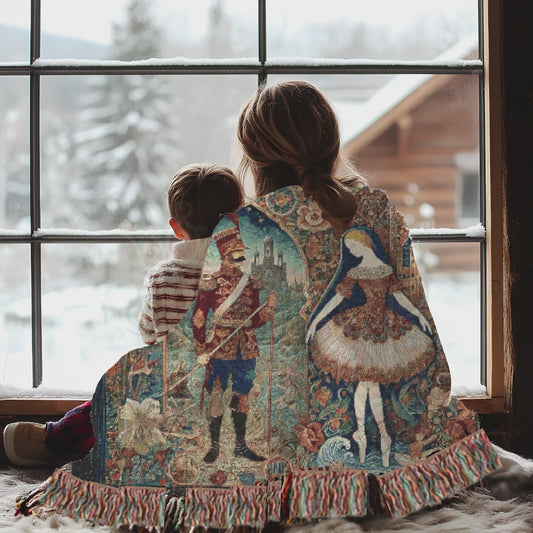 The Steadfast Tin Soldier Woven Blanket – Fairytale Tapestry Throw, 100% Cotton, Ballet & Storybook Decor, Vintage-Inspired Art