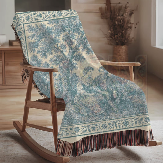 French Country Woven Blanket – Whispered Promise Romantic Throw, Cozy Gift Home Decor