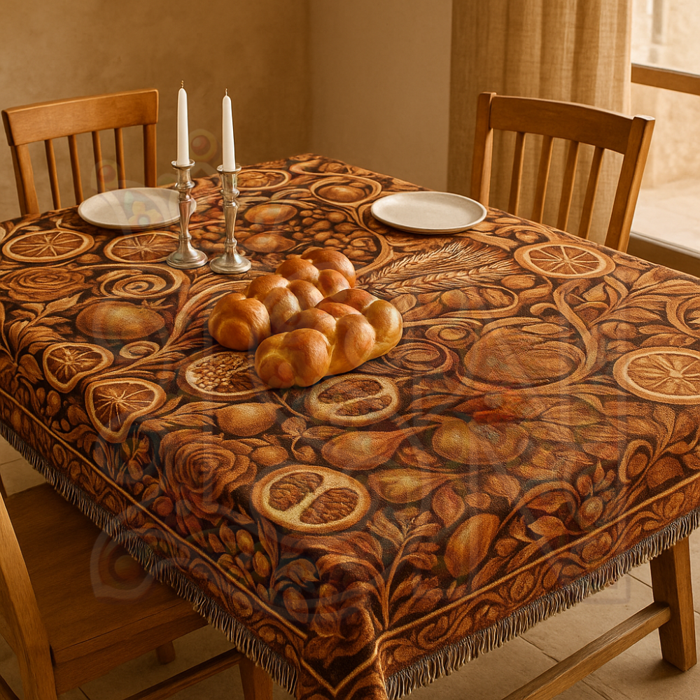 Autumn Harvest Botanical & Fruit Woven Blanket – Rustic Nature Throw, Fall & Thanksgiving Home Decor Gift
